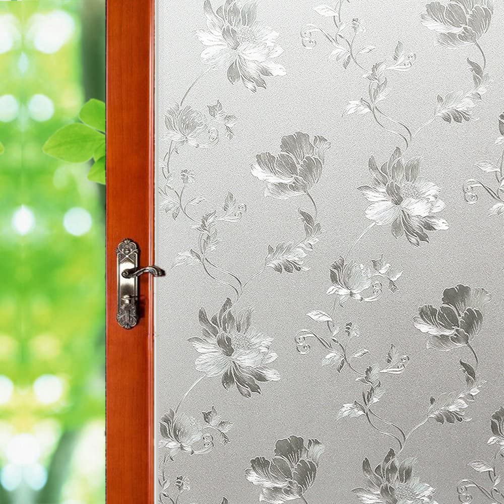 3D Frosted Flower Window Glass Film Anti-UV Privacy Static Films Indoor ...
