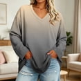 thumbnail image 2 of LIaqionyy Plus Size Tops for Womens V Neck Long Sleeve Casual Loose Blouse Fall Outfits Business Work Basic Tees Shirts, 2 of 6