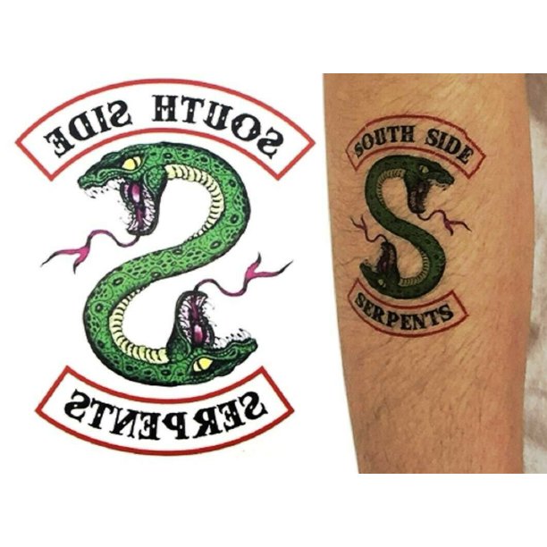 Riverale Southside Serpents 3&quot; Tall Temporary Tattoo Set of 2 Walmart