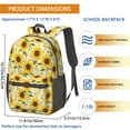 thumbnail image 3 of Sunflower and Flower Yellow Pattern 17" Waterproof Oxford School Backpacks for Teens, S-Shape Padded Straps, for School, Travel, Hiking, Camping, 3 of 5
