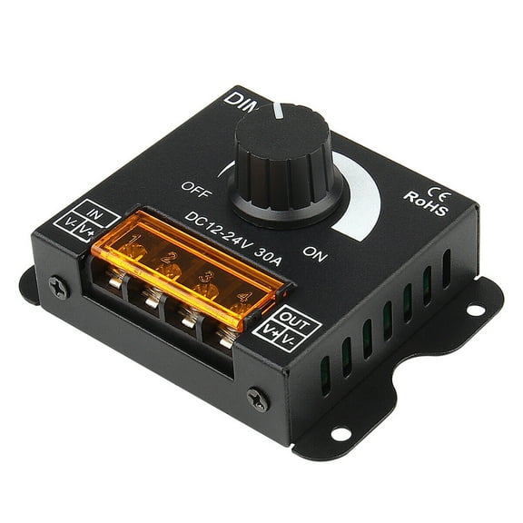 PWM Digital Dimming Controller Knob 0-100% Adjustable, Memory Function, Protects LED Lights, DC 12-24V