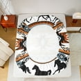 thumbnail image 5 of jejeloiu Aztec Geometric Pattern Full Size Sheets,Horse Dreamcatcher Bed Sheets,White Black Sheet Sets For Adults,Microfiber Bedroom Decor,4-Piece, 5 of 7