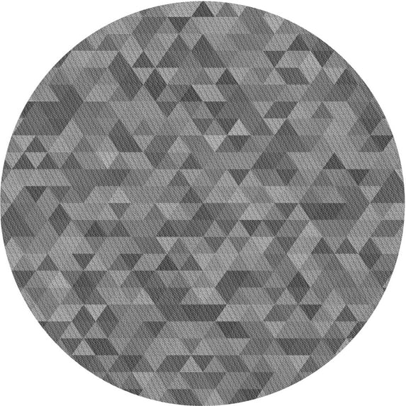 Ahgly Company Indoor Round Patterned Carbon Gray Area Rugs, 7' Round
