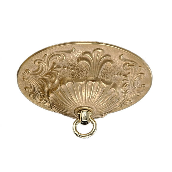 B&P Lamp® Finely Detailed Brass Ceiling Light Canopy Plate, 5 1/2 Inch Diamater, Unfinished Brass