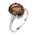 thumbnail image 2 of Femme Luxe Smoky Quartz cut Solitaire Gemstone Ring in 925 Sterling Silver. Size-7, 2 of 7