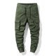 thumbnail image 1 of Pantalones largos de moda para hombre, casuales, de color sólido, cargo, con bolsillos y cremallera, cintura elástica, pantalones largos de algodón para hombre., 1 of 8