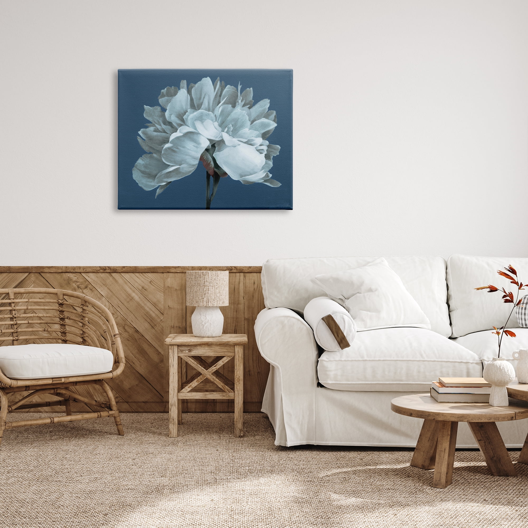 Stupell Industries Contemporary White Bloom Single Flower Sprig Graphic Art Gallery Wrapped Canvas Print Wall Art, Design by Liz Jardine