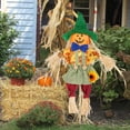 thumbnail image 5 of HAHUT 1 Pack Fall Harvest Scarecrow Decorations - 21.65" Standing Thanksgiving Scarecrows with Sunflowers and Bow for Autumn, Halloween, Garden, Yard, Porch Decor (Green), 5 of 7