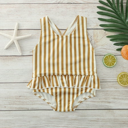 

CHGBMOK Summer Toddler Swimsuit Baby Girls One Piece Cute Printed Ruffles Swimsuit Swimwear