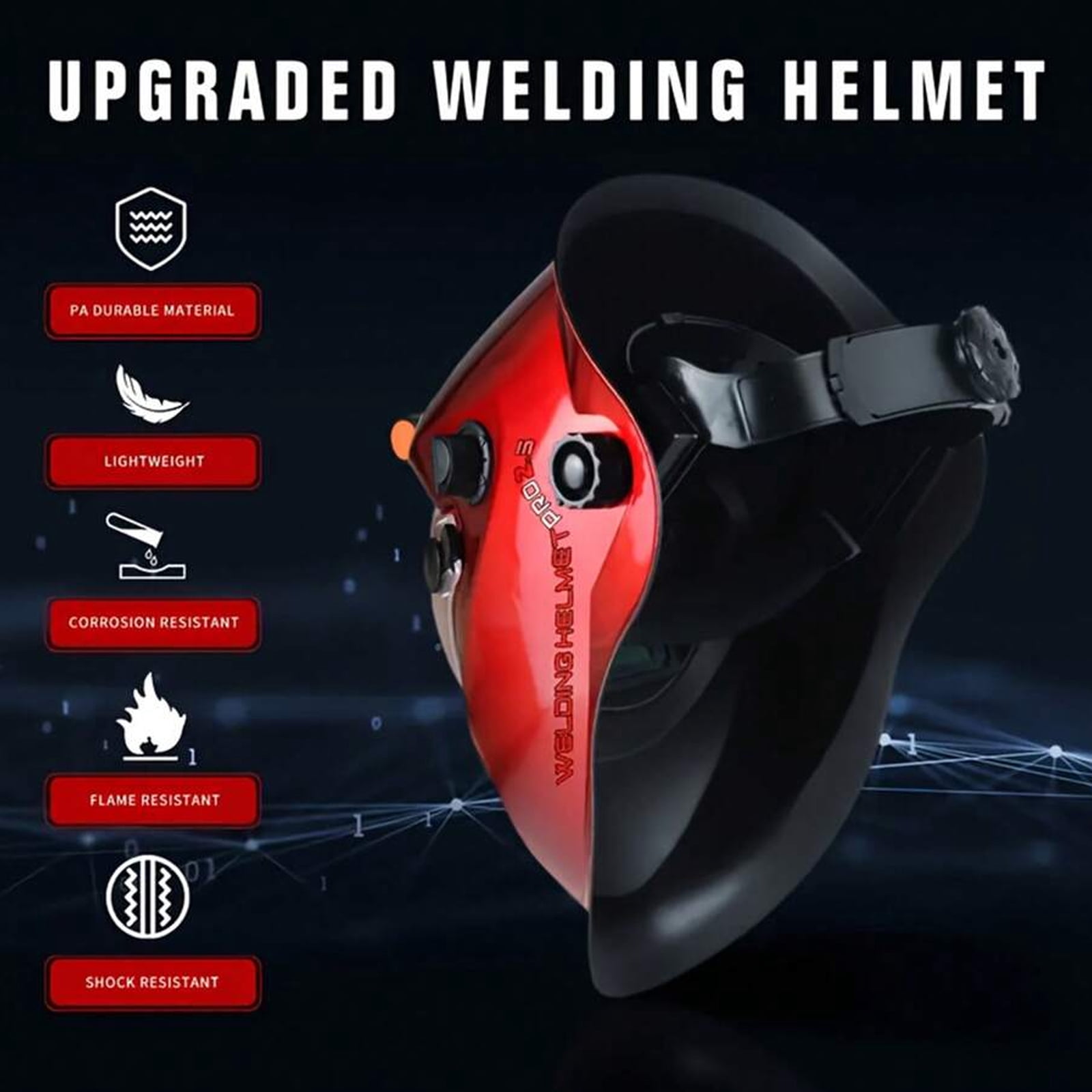Welding Helmets,Auto Darkening Welding Helmet,Solar Powered True Color Welding Hood 2 Arc Sensor Wide Shade 9-13 Welding Mask with Grinding