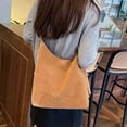 thumbnail image 3 of HUISZJ Retro Suede Shoulder Bag, PU Leather Slouchy Handbag, Large Capacity Tote Bag for Women Travel Work (Brown), 3 of 10