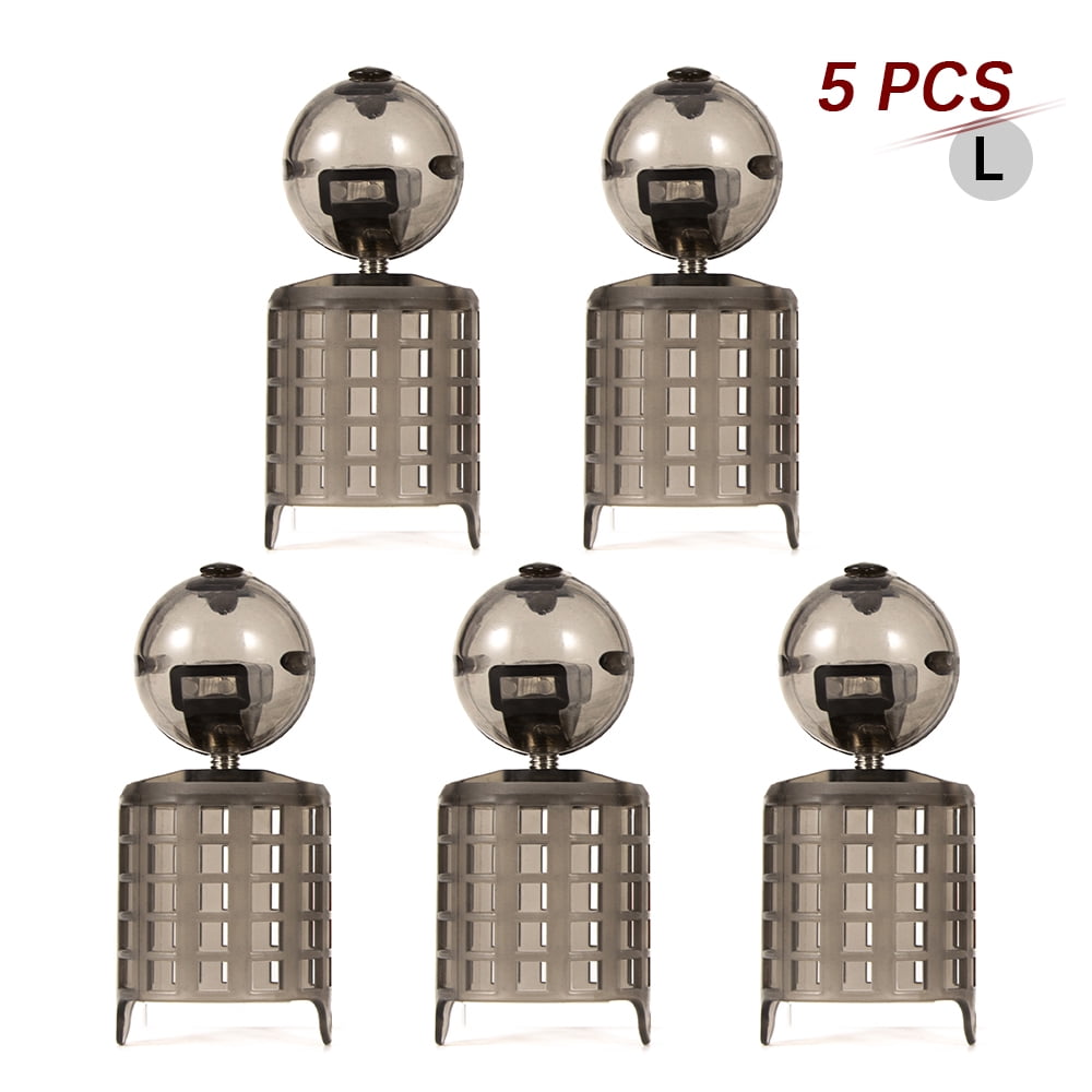 5 Pcs Carp Fishing Bait Feeder Fishing Lure Cage Fishing Bait Holder