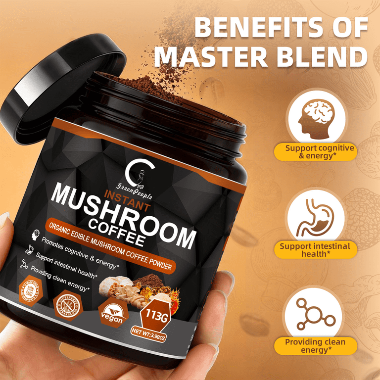 Mushroom Coffee, Mushroom Coffee Powder - Ashwagandha, L-theanine, Lion Mushroom Coffee, Mushroom Coffee Powder - Ashwagandha, L-theanine, Lion