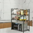 thumbnail image 4 of Kitchen Storage Shelf Countertop Organizer Microwave Oven Stand Spice Rack No Installation Required Multi tier Shelf Space Saving, 4 of 5