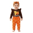 thumbnail image 6 of CAICJ98 Thanksgiving Outfits Baby Girl My First Thanksgiving Long Sleeve Romper+Polka Dot Pant+Headband Baby Girl Thanksgiving Clothes Set, Size 9-12 Months, 6 of 9