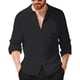 thumbnail image 1 of Camisas de Manga Larga con Botón de Solapa para Hombre de Ajuste Suelto Top de Moda de Bolsillo de Cardigan para el Verano, 1 of 9