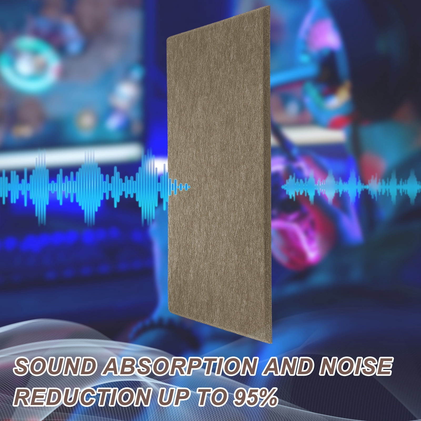 Uxcell 12pcs Acoustic Panels High-Density Sound Proof Felt Self Stick Non-Slip Pads 16"x12"x0.35", Dark Brown