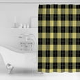 thumbnail image 2 of Yellow Black Shower Curtain, 66" x 72", Buffalo Lattice Waterproof Bathroom Curtain Washable Shower Curtain Set with 12 Hooks, 2 of 6