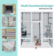 thumbnail image 3 of Trilenars Cat House Outdoor Catio Kitty Enclosure With Super Large Enter Door, Wooden Cat Cage Condo Indoor Playpen With 7 Platforms & 2 Small House, 3 of 6