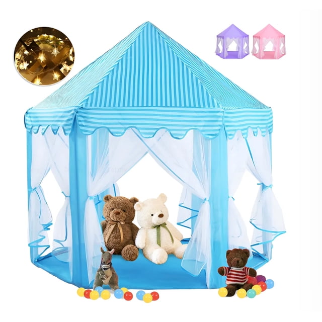 Castillo Princesa Casa Niñas Tienda Juegos Juguete Modelo Azul