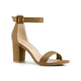 thumbnail image 1 of BLISSFUL STEP Women's Shoes Ankle Strap Block Heel Buckle Open Toe Sandals Brown 11, 1 of 8