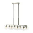 thumbnail image 6 of JONATHAN Y Julian 33.5" 8-Light Farmhouse Bohemian Iron/Glass Linear LED Pendant, Nickel/Clear, 6 of 8
