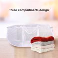 thumbnail image 4 of CSChome Laundry Hamper Laundry Basket Large Capacity Fine Mesh Foldable 3 Grid with Handle Dirty Clothing Storage Hamper, 4 of 6