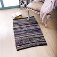 thumbnail image 4 of Alfombras Cotton Hoisery Dark Multi Chindi, 24 x 36 pulgadas, multicolor oscuro, interior/exterior, sala de estar, lavables a máquina, tejidas a mano, entrada a la cocina, 4 of 5