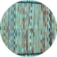 thumbnail image 1 of Ahgly Company Indoor Round Oriental Light Blue Traditional Area Rugs, 8' Round, 1 of 4