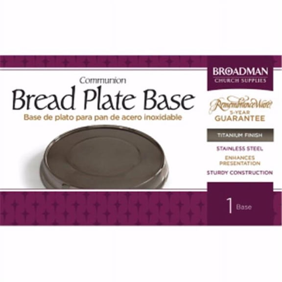 B & H Publishing Group 17578X Communion-RemembranceWare-Titanium Stacking Bread Plate Base - Stainless Steel