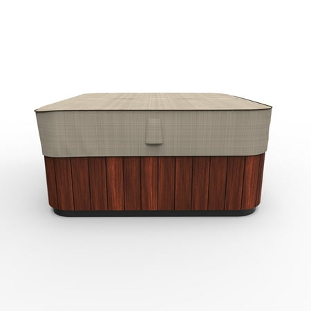 Budge Medium Brown / Beige Patio Square Hot Tub Cover, English Garden