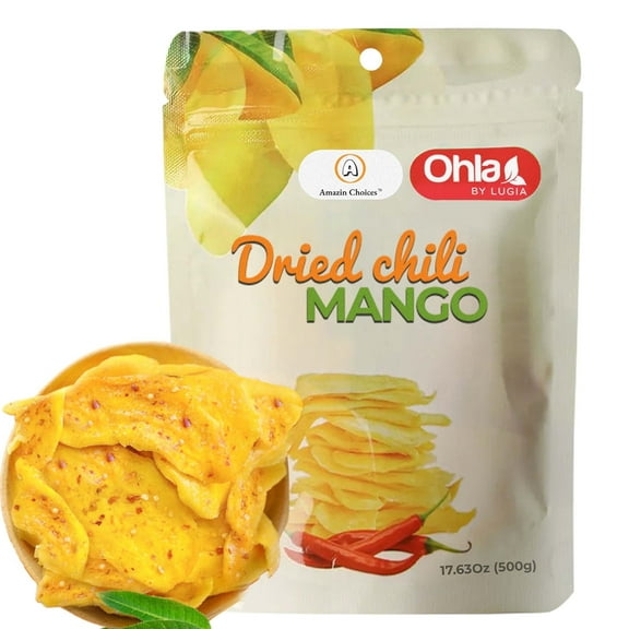 Amazin Choices Soft Dried Chili Mango Slices, Gluten Free, Vegan, 17.64 oz