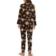 thumbnail image 2 of DISNIMO Owl Pumpkin Printed Fall Pajama Set for Women 2 Piece Lounge Set Soft Comfy Sleepwear with Long Pants V Neck Ladies Loungewear Button Down Nightwear, 2 of 7