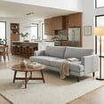 thumbnail image 4 of Livingston 90 inch Wide Mid-Century Modern Sofa in Mist Grey Woven-Blend Fabric, 4 of 11