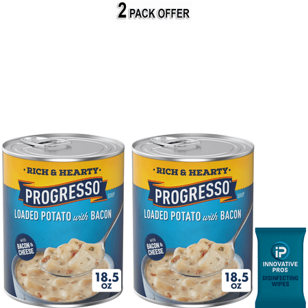 Progresso Loaded Potato with Bacon and Cheese Soup, Rich and Hearty Canned Soup, 18.5 oz
