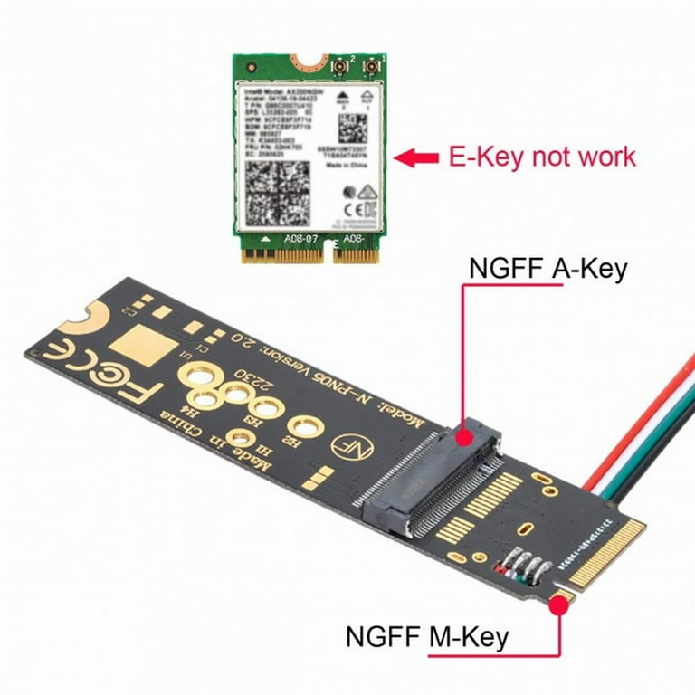 CY Wireless NGFF A/E-Key WiFi Card to NGFF Key-M NVME SSD