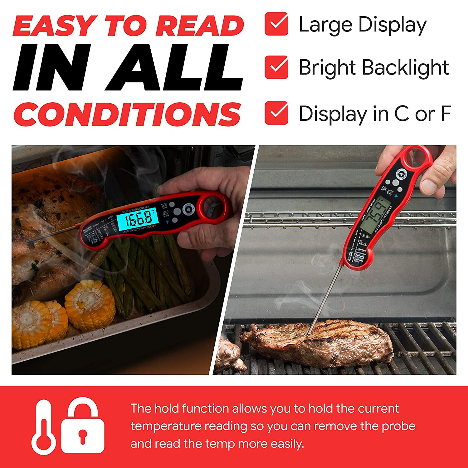 Alpha Grillers Instant Read Meat Thermometer for Grill and Cooking -  Cooking Thermometers, Facebook Marketplace