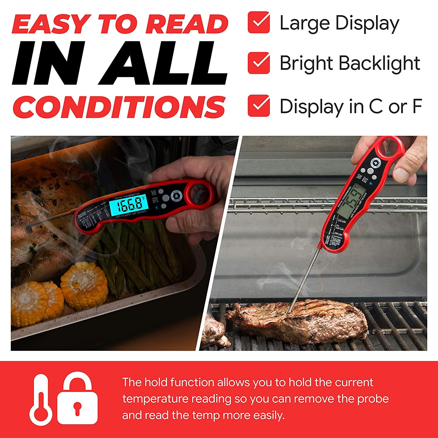 ✓ Alpha Grillers Instant Read Thermometer 🔴 