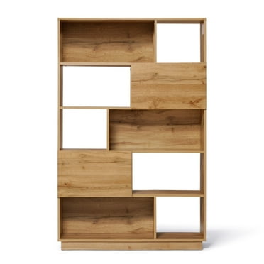 LuxenHome 8-Shelf and 2-Cabinet with Doors 5-Tier Bookcase