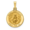 thumbnail image 1 of 14K Yellow Gold Charm Pendant 18 mm 15 Polished And Satin St. Peregrine Medal, 1 of 3