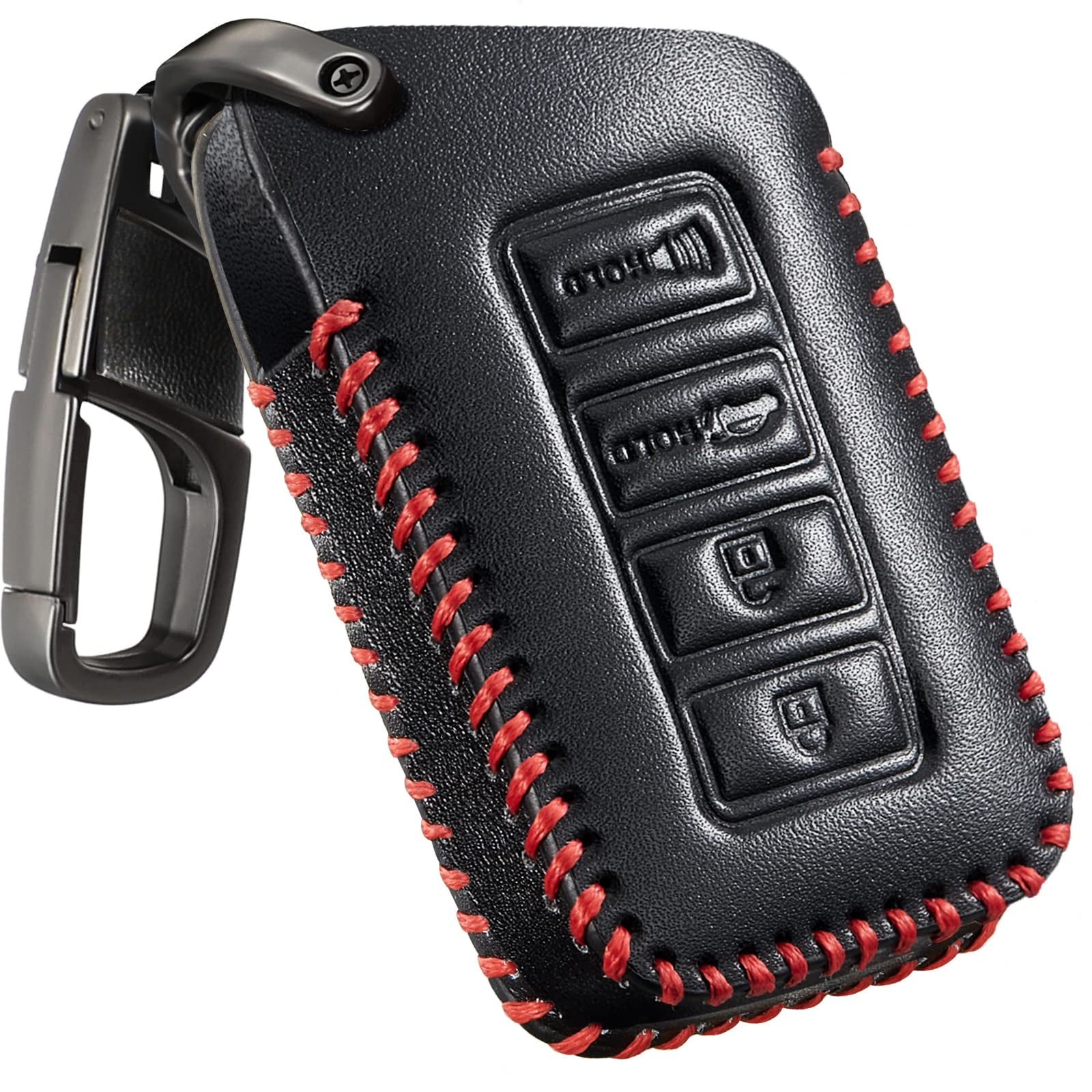 Slohif for Lexus Key Fob Cover Keychain Accessories for ES GS NX LS RX RC GX F 300 300h 350 200t 450h 460 600h 4 Buttons, Leather Case+D-Ring+Hook(Black) - Walmart.com