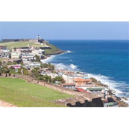 View Towards El Morro From Fort San Cristobal in San Juan Puerto Rico Print by Jerry & Marcy Monkman