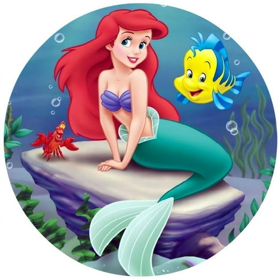 The Little Mermaid Ariel Image Photo Sugar Frosting Icing Cake Topper