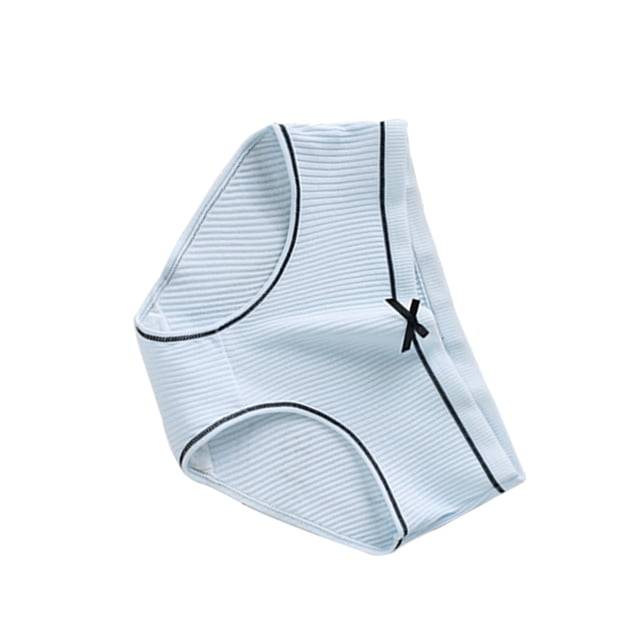 Qarigey Ropa interior elástica para mujer, calzoncillos de algodón para niña, bragas transpirables que absorben la humedad, ropa interior diaria Ropa interior cielo azul L Qarigey AP000432-09
