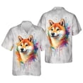 thumbnail image 3 of Watercolor Drip Shiba Inu Pop Art Colorful Portrait Artwork Hawaiian Shirt Breathable Summer Unisex Merch Shibas Dog Lovers Gifts Idea - 01009, 3 of 6