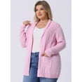 thumbnail image 2 of DARING DIVA Women's Plus Size Classic Cardigan Sweaters 3X Pink, 2 of 6