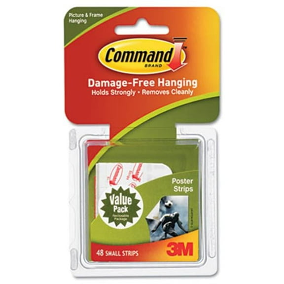 Command  Poster Strips Value Pack  White  48 Strips-Pack