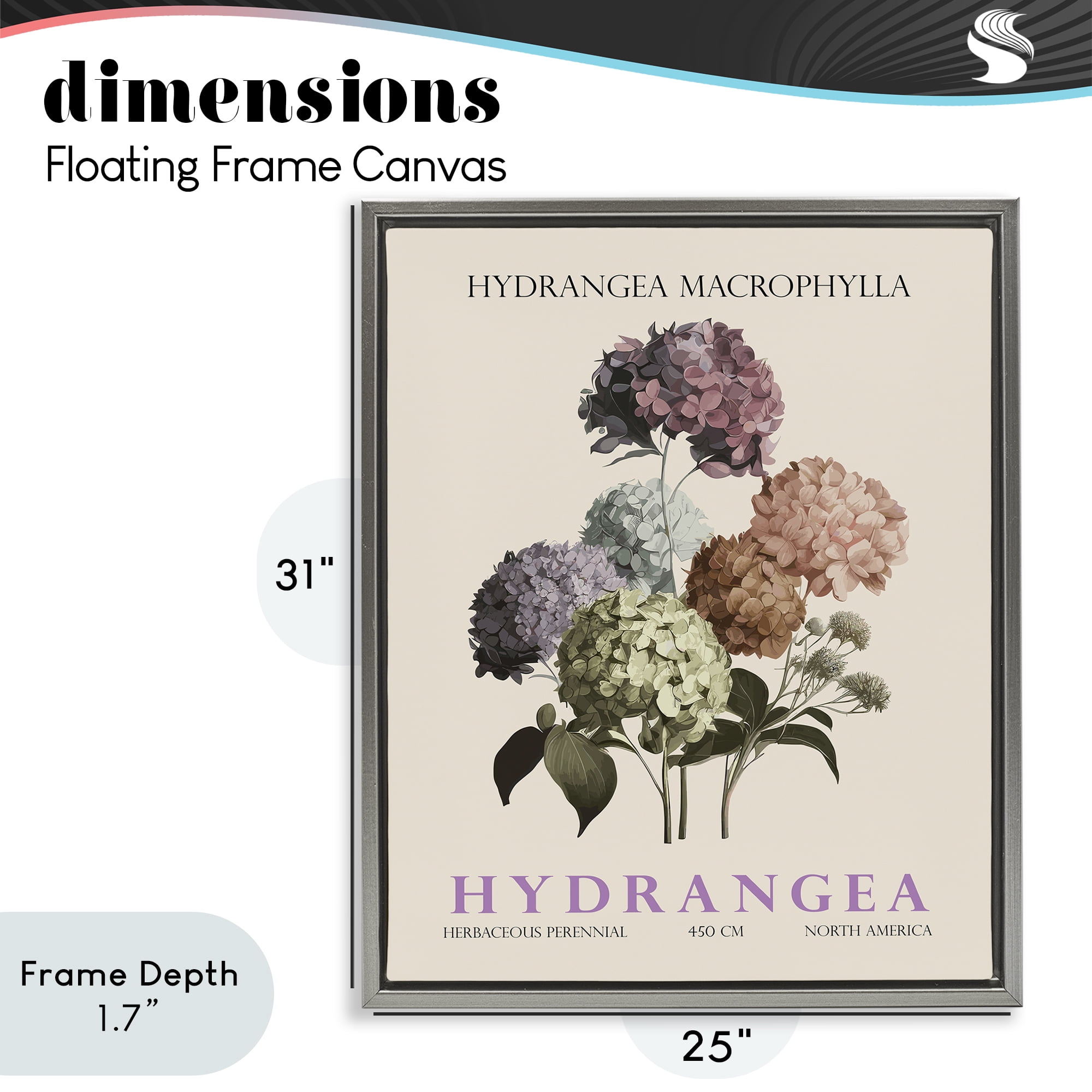 Stupell Industries Nature Hydrangea Bundle Gray Framed Floater Canvas Wall Art, design by Christopher Giampietro