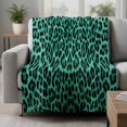 thumbnail image 2 of Green Leopard Print Blanket Soft Cozy Warm Throw Blanket for Couch, Plush Fuzzy Flannel Fleece Blankets for Sofa, Farmhouse Abstract Animal Patterned Bed Blankets Lightweight Gifts for Women, 50"x60", 2 of 9