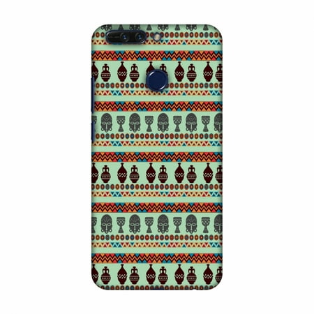 Frosted Plastic Case - Huawei Honor 8 Pro Case - Masks and pottery- Frost blue, Hard Plastic Back Cover, Slim Profile Cute Printed Designer Snap on Case with Screen Cleaning Kit
